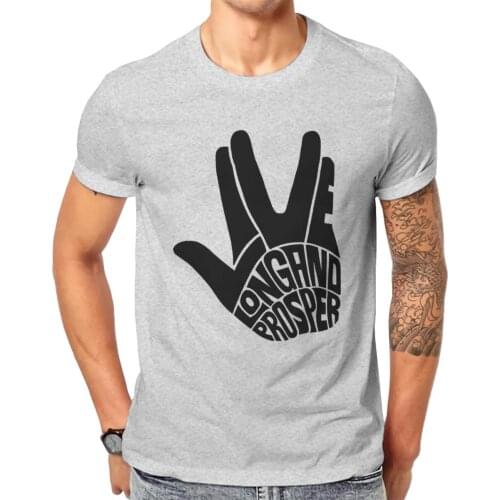 Men trek and the stars Live Long and Prosper White Anime Fifth Sun Borg Vintage Classic Graphic T-shirts