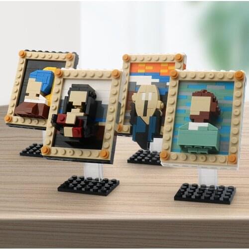 World Famous Classic Painting Van Gogh MOC Sets Model Building Kits Creative Blocks Kids Toys Chilaren Girls Friends Bricks Art