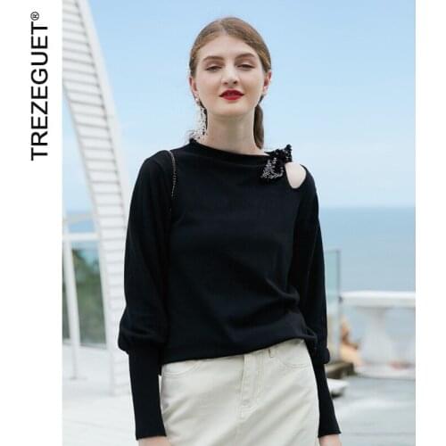 Off-shoulder Long-sleeved Cashmere 2021 Autumn Womens New Loose Pullover Korean Version Of Pure Color Sweater