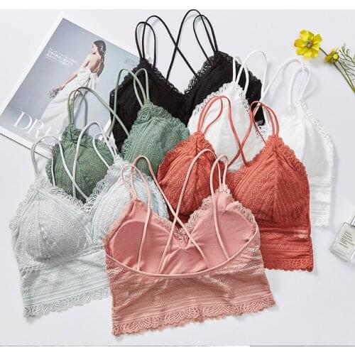 New Women Underwear Sexy Lingerie Lace Mesh Seamless Underwear Beautiful Back Wrapped Chest Bra Gathered Sports Underwear Bra