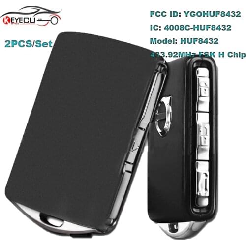 KEYECU 2PCS/Set OEM Genuine Smart Remote Key Fob for Volvo S90 XC40 XC60 XC90 V60 V90 433.92MHz FSK 8A / H Chip YGOHUF8423
