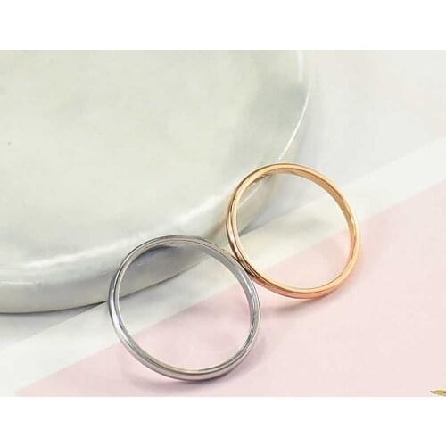 Fashion simple couple ring exquisite stainless steel Gold Color rose pair Ring Gift