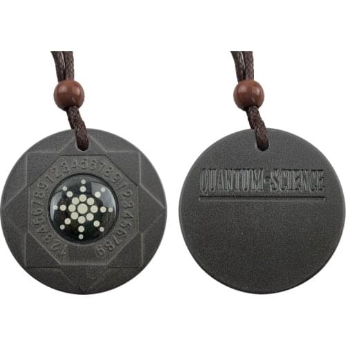 Sunflower Lava Stone Necklace- Quantum Energy Spiritual Pendant Necklace with Negative Ions for Anti EMF Protection