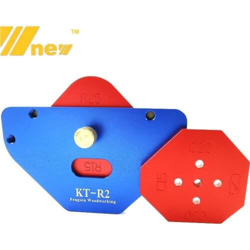 R/T Woodworking Fillet Gauge Aluminium Alloy Bevel Gauge Angle Ruler Contour Gauge Arc Radius Quick-Jig Round Corner Template