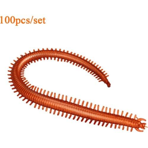 50 or 100pcs Lifelike Fishy Smell Red Worms Soft Bait Simulation Earthworm Carp Bass Fishing Lures Artificial Silicone Pesca