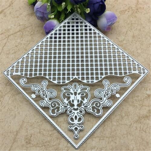 Grid Background Square Frame Metal Cutting Dies Stencils for DIY Scrapbooking DIY Paper Cards Photo Album Decorative Embossing