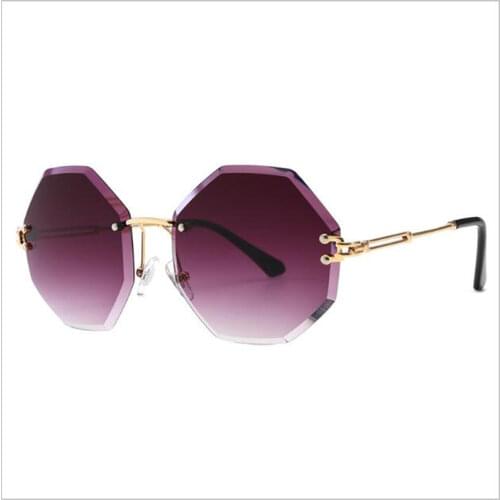 KAPELUS Brand sunglasses New frameless sunglasses Woman polygon sunglasses Marine sheet glasses