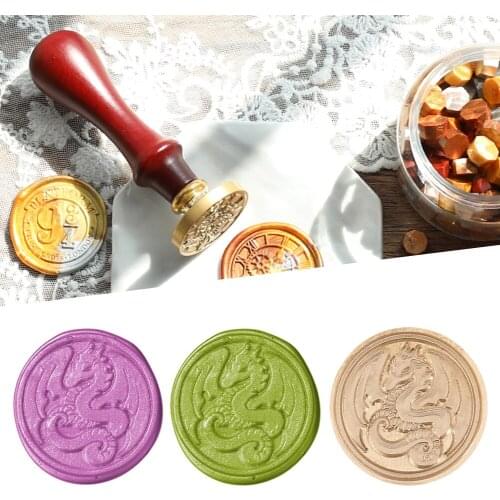 Modern Wax Seal Head Rose Flower/Animal Replacement Round Seal Copper Head for DIY Card Decor for Wedding Invitation