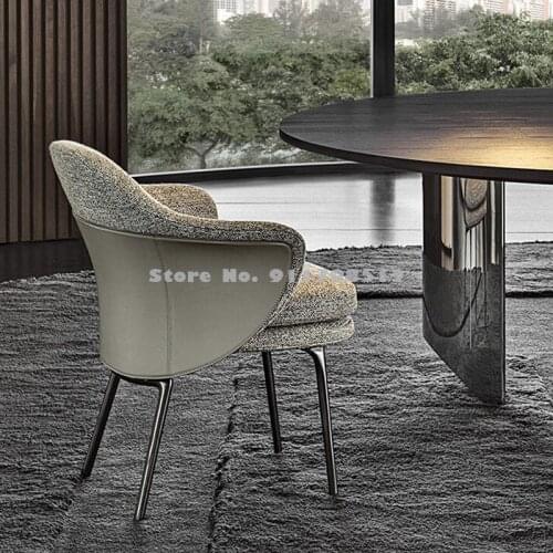 Light luxury dining chair postmodern minimalist home desk chair Nordic Italian make-up chair model room backrest armchair