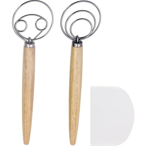 Bread Flour Whisk Blenders Mixer Tool Twist For Dough Cutter Pulverizer Stirring Rod Knead Plastic Scraper Set
