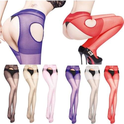 Sexy Stockings Women Fashion Erotic Pantyhose Four Sides Open Crotch Tight Stockings High Elasticity Slim Temptation Lingerie