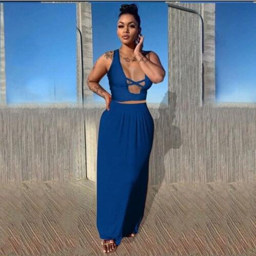 Summer Clothing Two Piece Set Women Solid Loose Sexy Crop Top Dress Sets Club Outfits Lounge Streetwear Wholesale Items