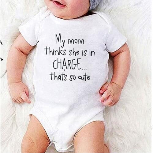 Toddler Winter Clothing One Piece Jumpsuit Romper for Babies My Mom So Cute Letter Printing Cotton Baby Clothes Boys Girls