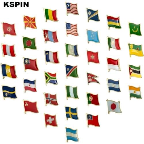 Flag Badge Brooch Natinal Lapel Pins Flag Lapel Pins Country Flag Badge 1Pcs