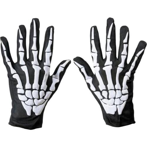 1 Pair Cycling Bicycle Motorcycle Halloween Skull Claw Bone Skeleton Gloves Goth Racing Full Finger Touch Screen Glove For Men