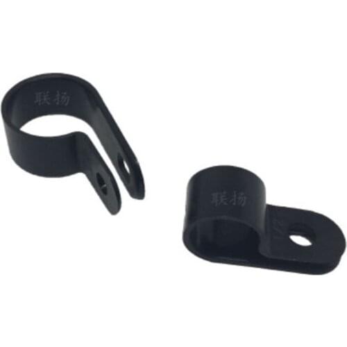1000PCS/lot Plastic P Clips Black Hose Fasteners Cable Durable R-Type Nylon Cable Clamp Mounting Fix Electrical Fittings