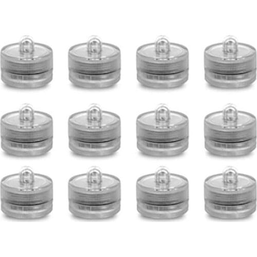 12pcs LED waterproof electronic candle light diving light round home decoration props Creative birthday widding