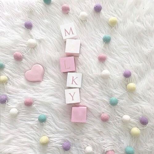 2M Wool Pom Pom Decoration Felt Ball Garland Baby Kids Room Wall Hanging Fluffy Pompon Accessories Ornament Nursery Home Decor