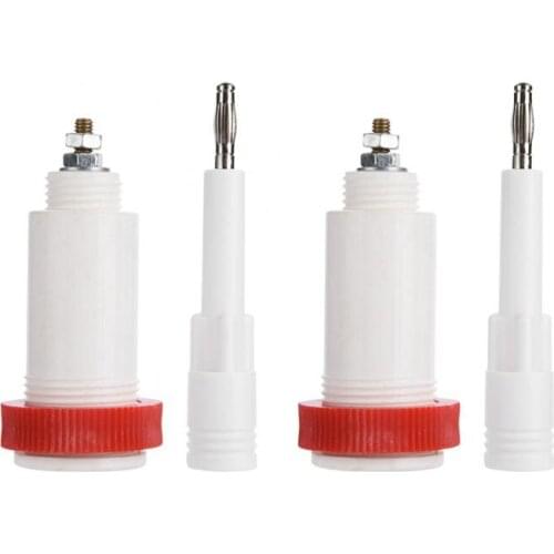 2pcs 10kv Banana Cross Jack Sockets High Voltage Connectors Plugs Sockets Lantern-type banana plug connects socket White and Red