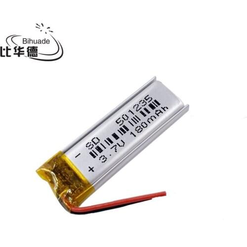 20pcs/lot 3.7V 180mAH 501235 Polymer lithium ion / Li-ion Rechargeable battery for DVR,GPS,mp3,mp4