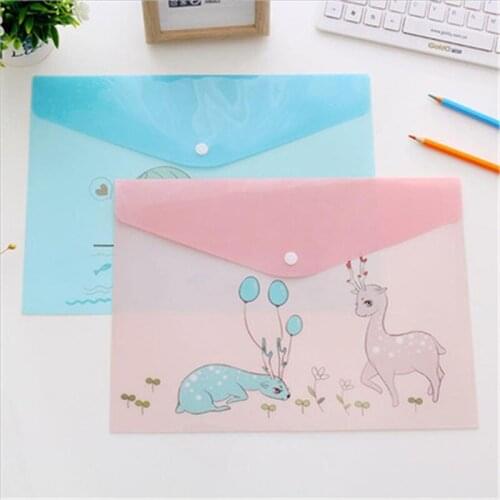 A4 PVC file bag cartoon animal cute adorable office desk set translucent student examination paper bag stationery folder