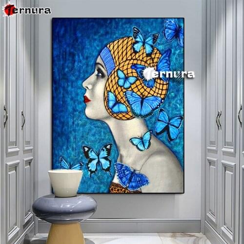 DIY Diamond Painting Beautiful butterfly woman diamond Embroidery rhinestone mosaic Diamond needlework cross stitch room decor