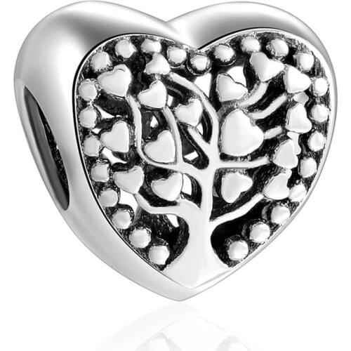 Authentic S925 Silver Bead DIY Jewelry Flourishing Hearts Charm fit Pandora Bracelet Bangle Girl Gift