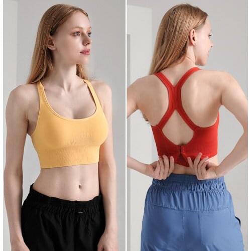 Seamless Corset Crop Bustier Sports Top Women Yoga Bra Push Up Brassiere Gym Shirt Fitness Shockproof Sportswear Sports Bra Top
