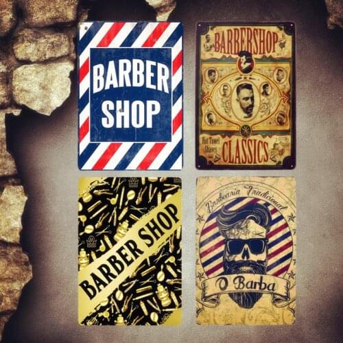 Barber Shop Plaques Vintage Metal Tin Signs Pub Bar Cafe Decoration Plates Hair Dresser Wall Stickers Metal Painting Home Decor