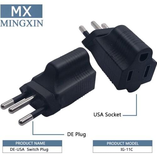 Brazilian male plug for 5-15R American on the twist US standard two flat one round socket industrial