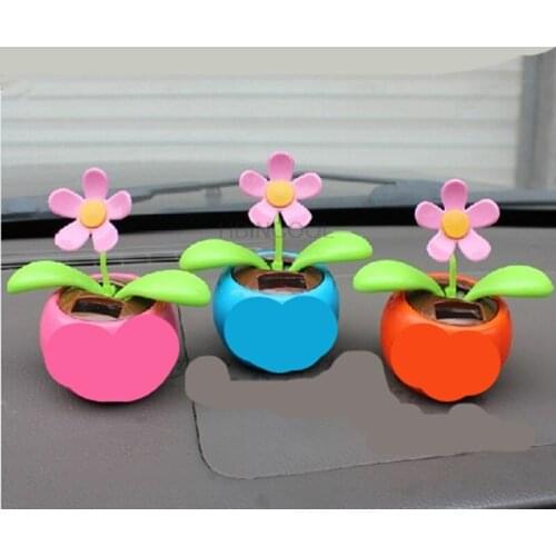 FOR solar automatic swinging sun flower, shaking head apple flower, car interior decoration, car decoration, car doll