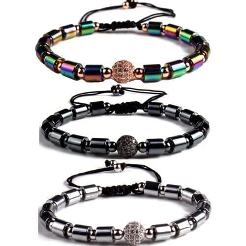 Yoga Health Magnet Therapy Hematite Stone Bracelet Healing Balance Natural Stone Bracelet Wristband Magnetite Hand Jewelry