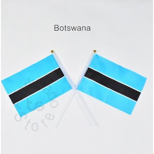 Botswana 14*21cm flag Banner 10piece meet Parade party hand waving National flag Home Decoration flag banner