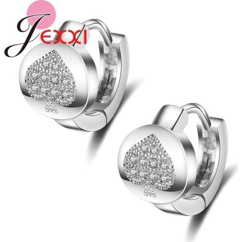 Crystal Peach Heart Love Hoop Earrings High Quality Silver AAA CZ Crystal Engagement Hottest Jewelry Earring