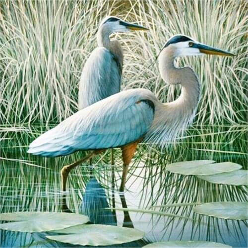 KAMY YI Full Square/Round Drill DIY Diamond Painting "Heron" Embroidery Cross Stitch Mosaic Rhinestones Home Decor CNN