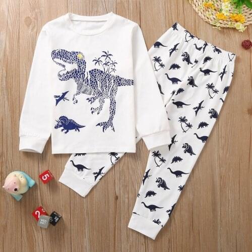 Baby Boys Clothes Set Baby Fashion Clothes Set Baby Boy Kids Cartoon Dinosaur T shirt Tops Pants Pajamas Sleepwear Outfits Set