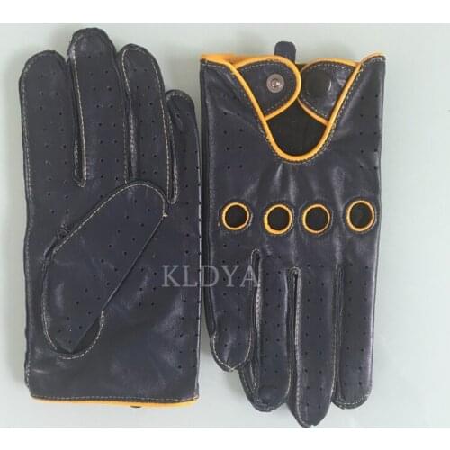 Summer Mens Women Leather Gloves Nappa Sheepskin Wrist Breathable Motorcycle Unlined Genuine Leather Male Driving Gloves Mittens