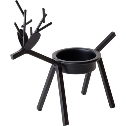Cute Elk Bracket Candle Holder Deer Candlestick Iron Christmas Dinner Table Room Ornament Xmas Home Decor