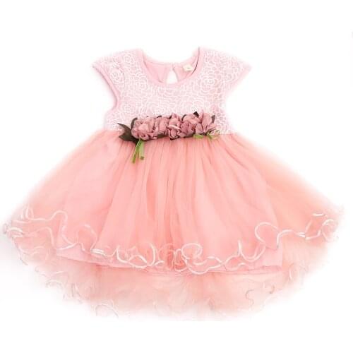 Pudcoco New Style Toddler Kids Baby Girls Dress Summer Floral Lace Sleeveless Dress Princess Party Dresses 0-3Y