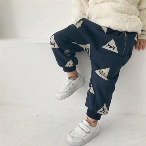 Tonytaobaby Winter New Boys and Girls Pure Cotton Plush and Thickened Casual Pants