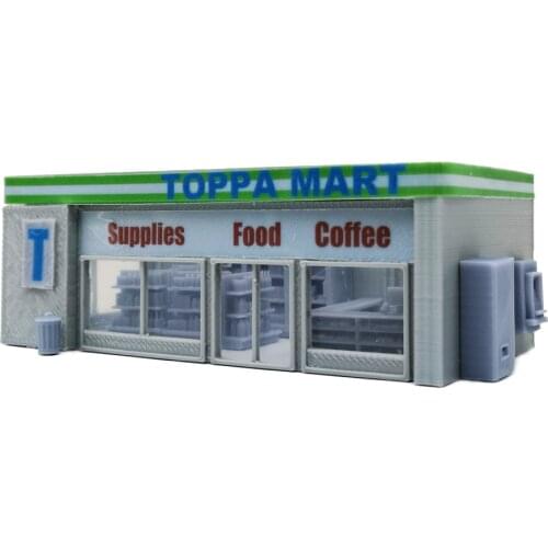 Outland Models Railway Scenery Convenience Store & Accessories 1:87 HO Scale