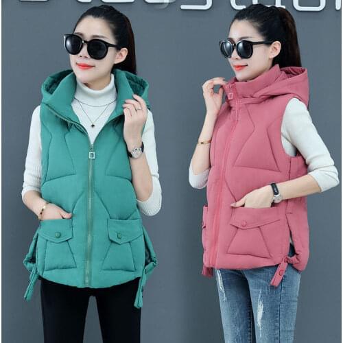 Down Cotton Vest Womens Short 2021 Autumn And Winter Womens Sleeveless Jacket Fashion Loose Womens Cotton Vest Jacket