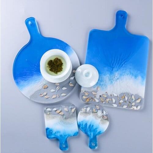 Diy Crystal Drop Silicone Mold 4 hand-made handle tray mirror silicone table