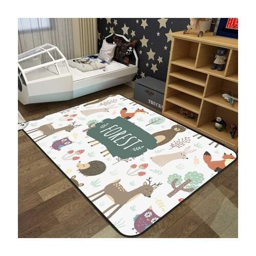 Nordic Fashion Cartoon Children Carpet Bedroom Cute Baby Room Game Blanket Bedside Rug