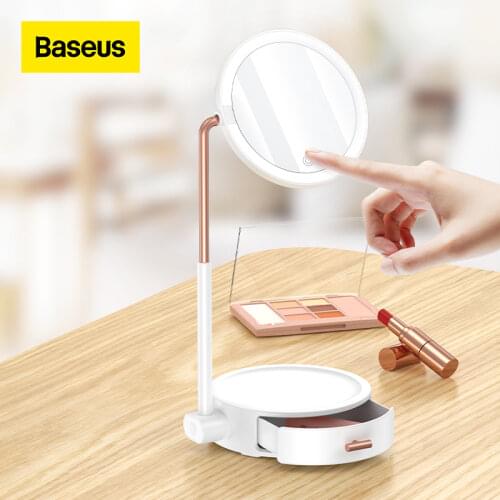 Baseus LED Cosmetic Mirror Lights Portable Makeup Light Dressing Table Touch Stepless Dimmer Lamp Storage Magnifying Mirror Lamp