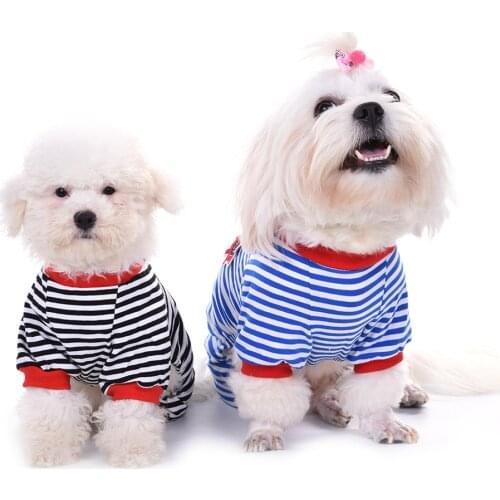 TAONMEISU Fashion Striped Clothes Cotton Pajamas Jumpsuit for Pet Dog Puppy Soft Cozy Warm Jumpsuits Romper Sleep Clothes