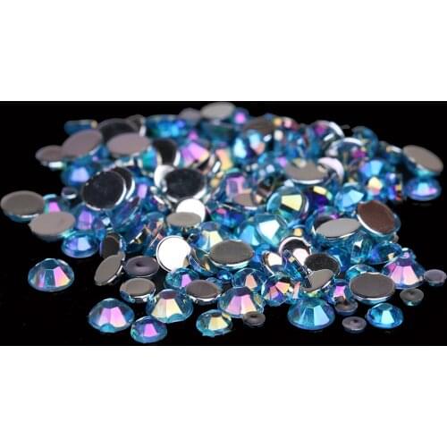 Smart Color Acrylic Rhinestones Aquamarine AB Color Shoes Clothing Decorations Sparkling Newest Nail Art Decorations Small Pack