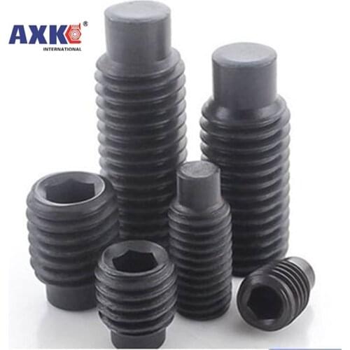 M3 M4 M5 M6 M8 M10 M12 M14 M16 DIN915 Black grade 12.9 steel Hex Hexagon Socket Set Screw with Dog Point Grub Convex End Bolt