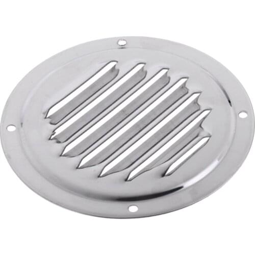 4pc 4 inch 100mm Round Louvered Air Vent Grill Ventilation Grille for Marine Boat Replacement, Stainless Steel
