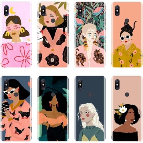 Back Cover For Xiaomi Mi Mix 1 2 2S 3 Silicone Soft Black Girl Aesthetic Fashion Art Phone Case For Xiaomi Mi Max Note 1 2 3